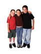 Three Caucasian Children Isolated on White