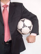 businessman with soccer ball