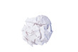 Photographie : boule de papier blanc froisse