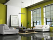 home interior with sofas green 3d rendering home interior with sofas green 3d rendering