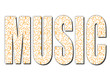 typography music with clipping path