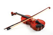 violin with bow on white background