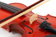 violin with bow on white background