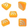 3d rss icons