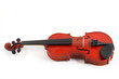 violin lying down on white background