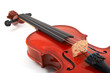 violin angled closeup view on white background