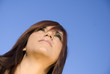 woman gazing out in wonder at the sunset