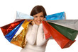 Photo: attractive brunette with shopping bags attractive brunette with shopping bags