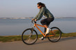 woman on mountain bike