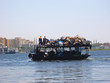 egyptian boat on the nil for recycling waste, assouan, egypt
