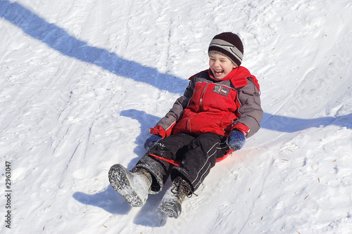 on sled from winter hill
