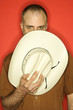 Caucasian man with cowboy hat. Caucasian man with cowboy hat.