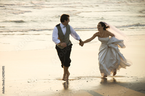 Photo: running down beach. running down beach.