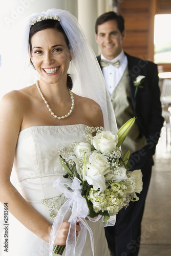 Photo: Portrait of bride and groom. Portrait of bride and groom.