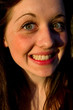 pretty girl smiling wild