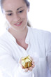 gift wrapped in gold foil
