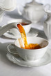 pouring tea.
