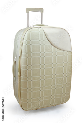 Beige travel suitcase - isolated Beige travel suitcase - isolated