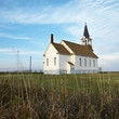 Photo: rural church in field. rural church in field.