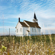 Photo: rural church in field. rural church in field.