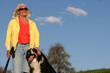 frau mit hund