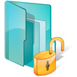 dossier bleu cadenas ouvert
