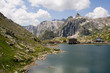 beautiful lake between the alps, switzerland