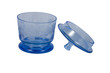 blue glass dish and lid blue glass dish and lid