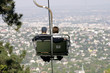 double-chair-lift over a town