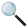Foto: loupe sur fond blanc loupe sur fond blanc