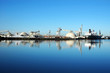 seaport ship reflection