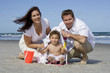 happy family on a beach