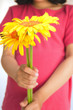 girl giving flowers