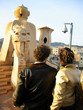 couple on top of la pedrera/ casa mila - antoni ga