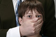 boy with face covered