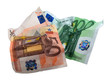 used euro banknotes
