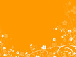 floral decorative element with orange background