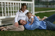 young family on grass