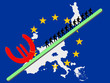 workers pulling giant euro sign workers pulling giant euro sign