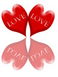 2 hearts in love