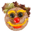 happy face made of vegetables and bread happy face made of vegetables and bread
