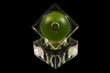 bottle of perfume over black background