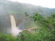 high waterfall in the tropical jungle, cameroon, africa