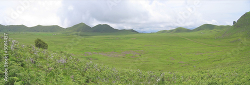 large green valley with nice hills, cameroon, africa, panorama