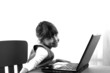 little girl with laptop
