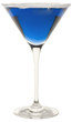 blue cocktail in frosted glass