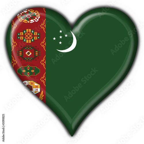 bottone cuore turkmenistan button heart flag