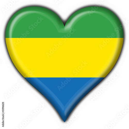 bottone cuore gabon button heart flag