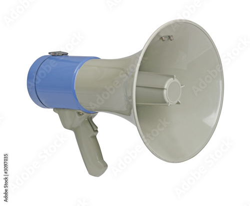 Photo: megaphone on white with path megaphone on white with path
