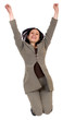 business woman jumping in the air